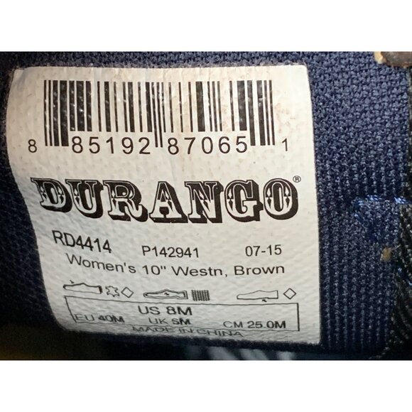 Durango Cowgirl Lady Rebel Patriotic Flag Boots 8M Leather Q10140 NWB $165 - Picture 15 of 16